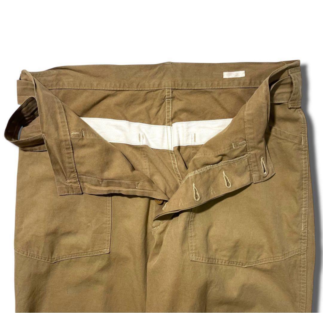 COMOLI ベルテッド パンツ 2 カーキ ストレート トラウザーズ コモリ