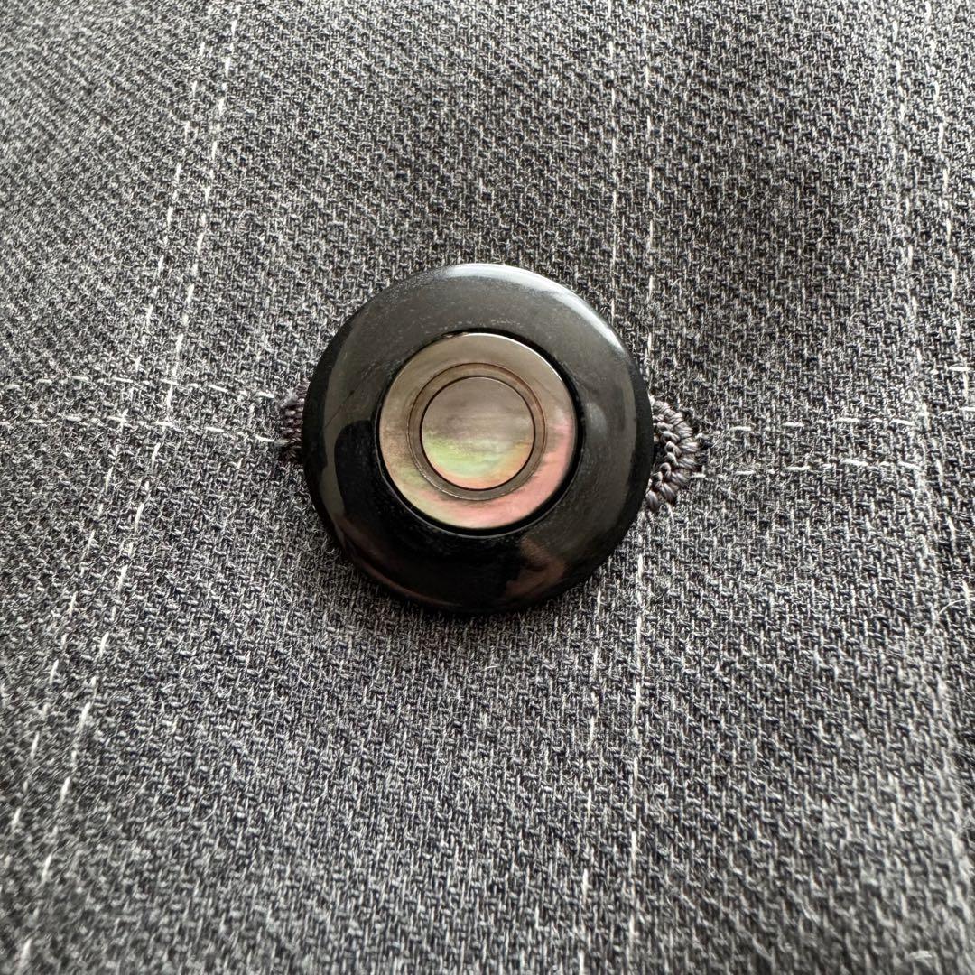 クリスチャンディオール　マドモアゼル　ジャケット　チェック柄　グレー　M　ウール