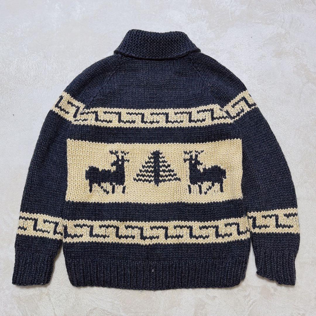 KANATA 鹿柄 カウチンセーター 希少なビッグサイズ XL/2XL ネイビー