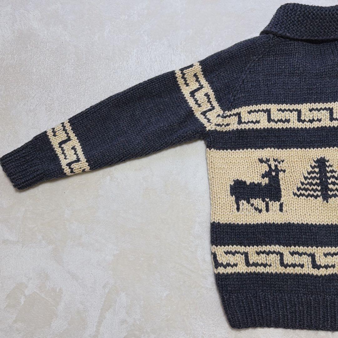 KANATA 鹿柄 カウチンセーター 希少なビッグサイズ XL/2XL ネイビー