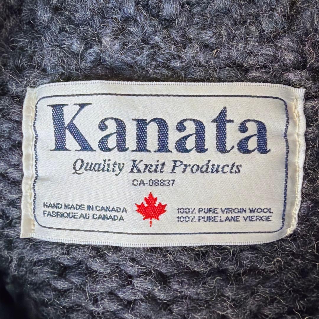 KANATA 鹿柄 カウチンセーター 希少なビッグサイズ XL/2XL ネイビー