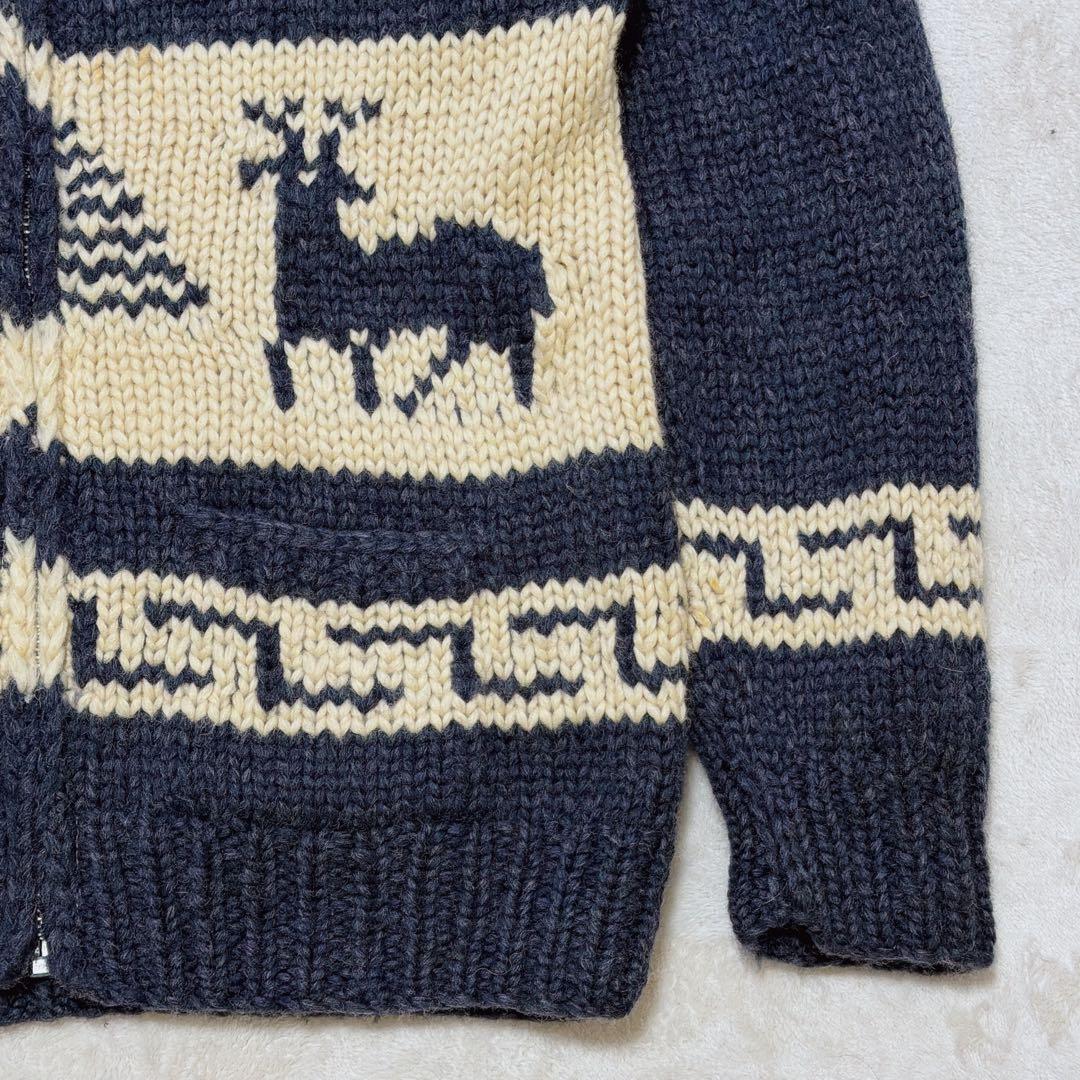 KANATA 鹿柄 カウチンセーター 希少なビッグサイズ XL/2XL ネイビー