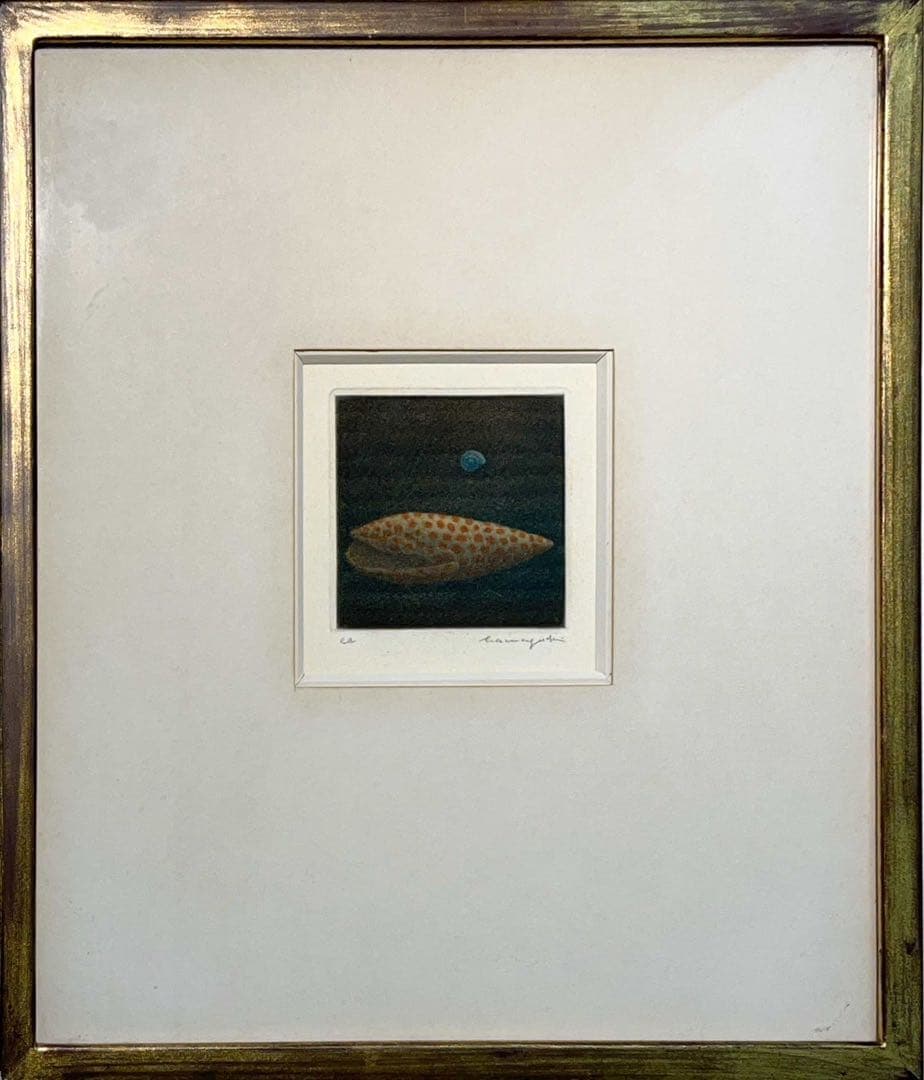 浜口陽三「貝」銅版画 EA版 直筆サイン入り 額装済