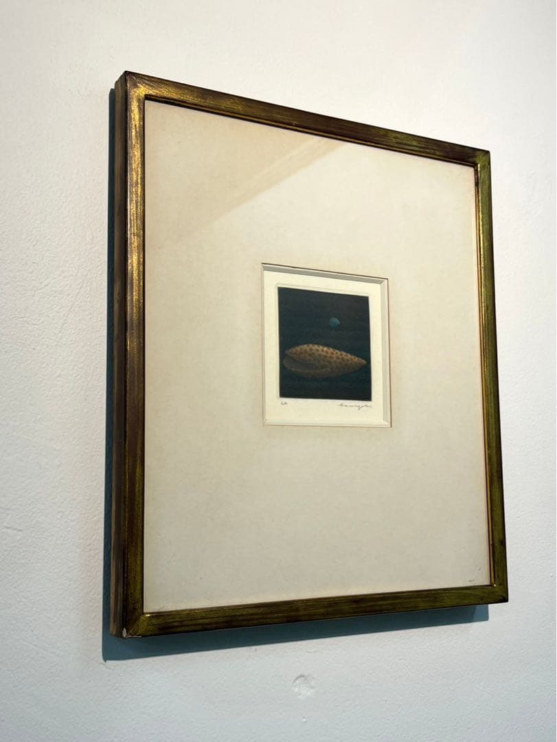 浜口陽三「貝」銅版画 EA版 直筆サイン入り 額装済