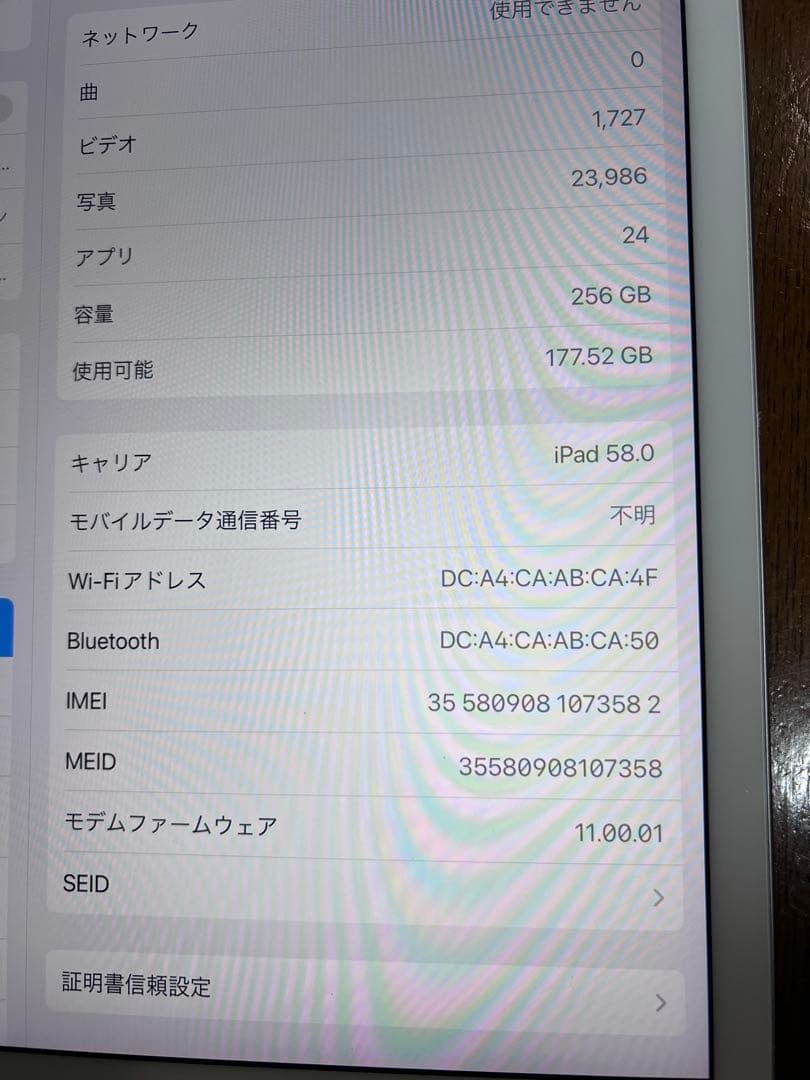 iPad Pro 12.9インチ　第二世代　256gb 液晶不良