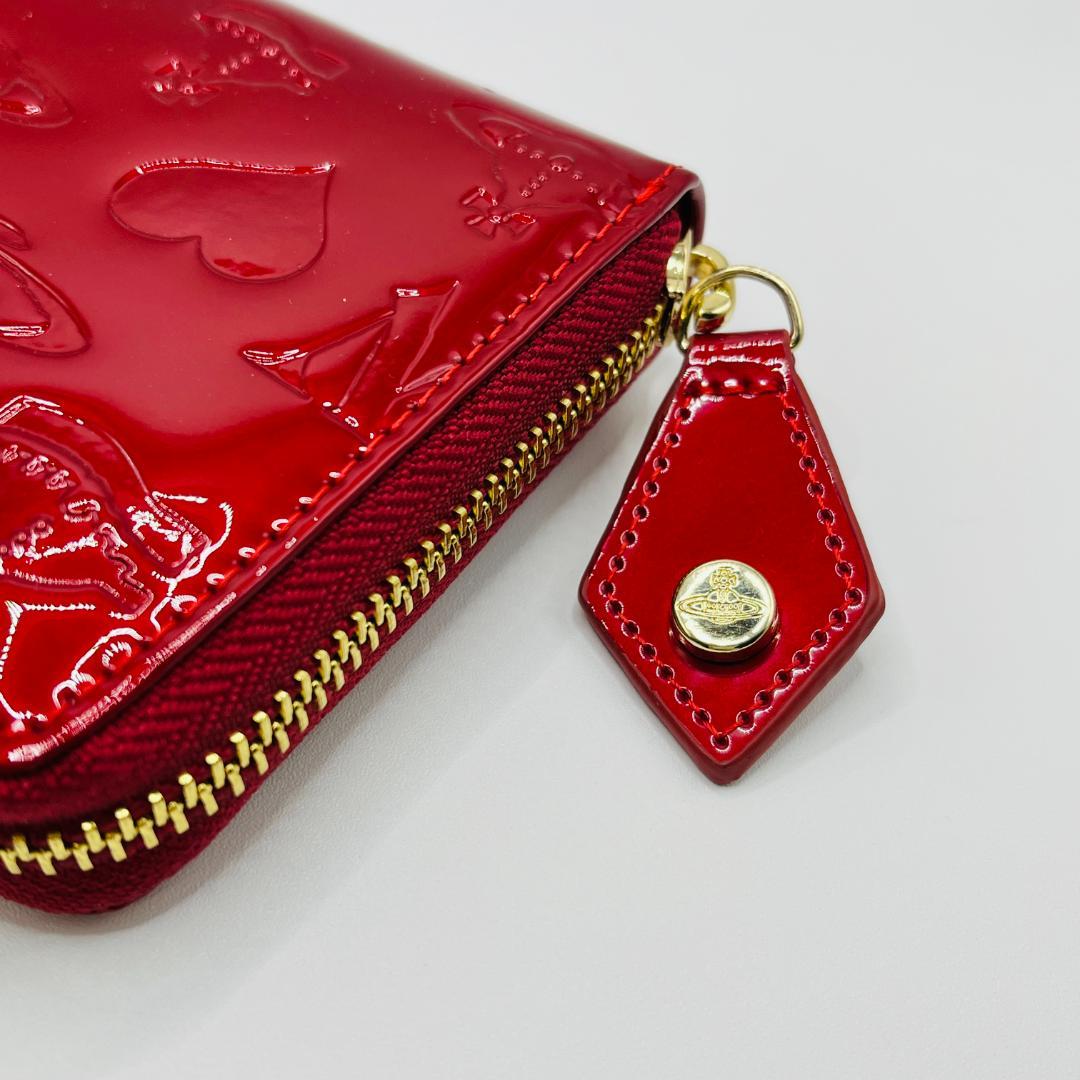 未使用 Vivienne Westwood 長財布 赤 型押し エナメル 人気