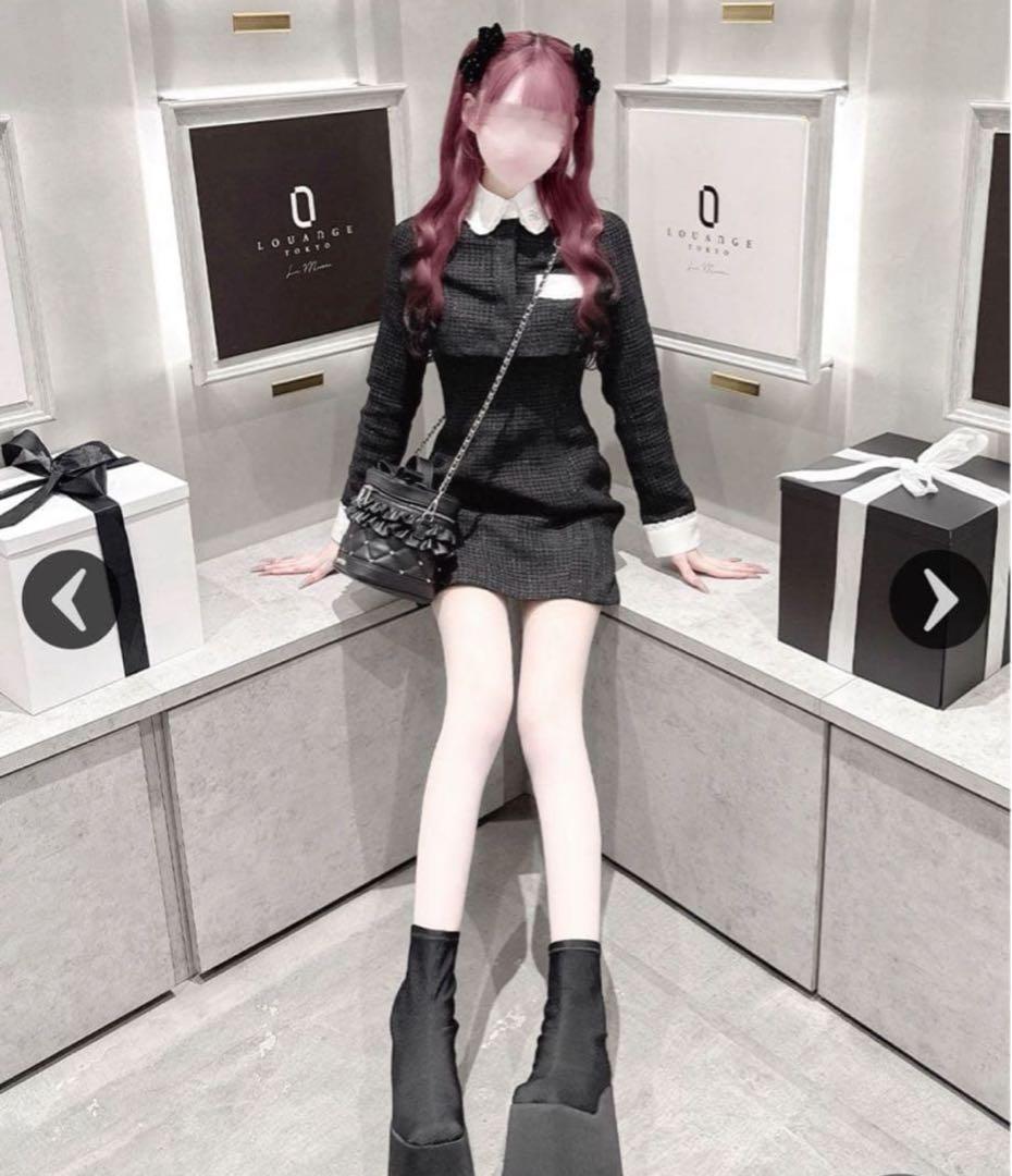 HONEYMEW ハニーミュウ ツイードアンサンブルワンピース