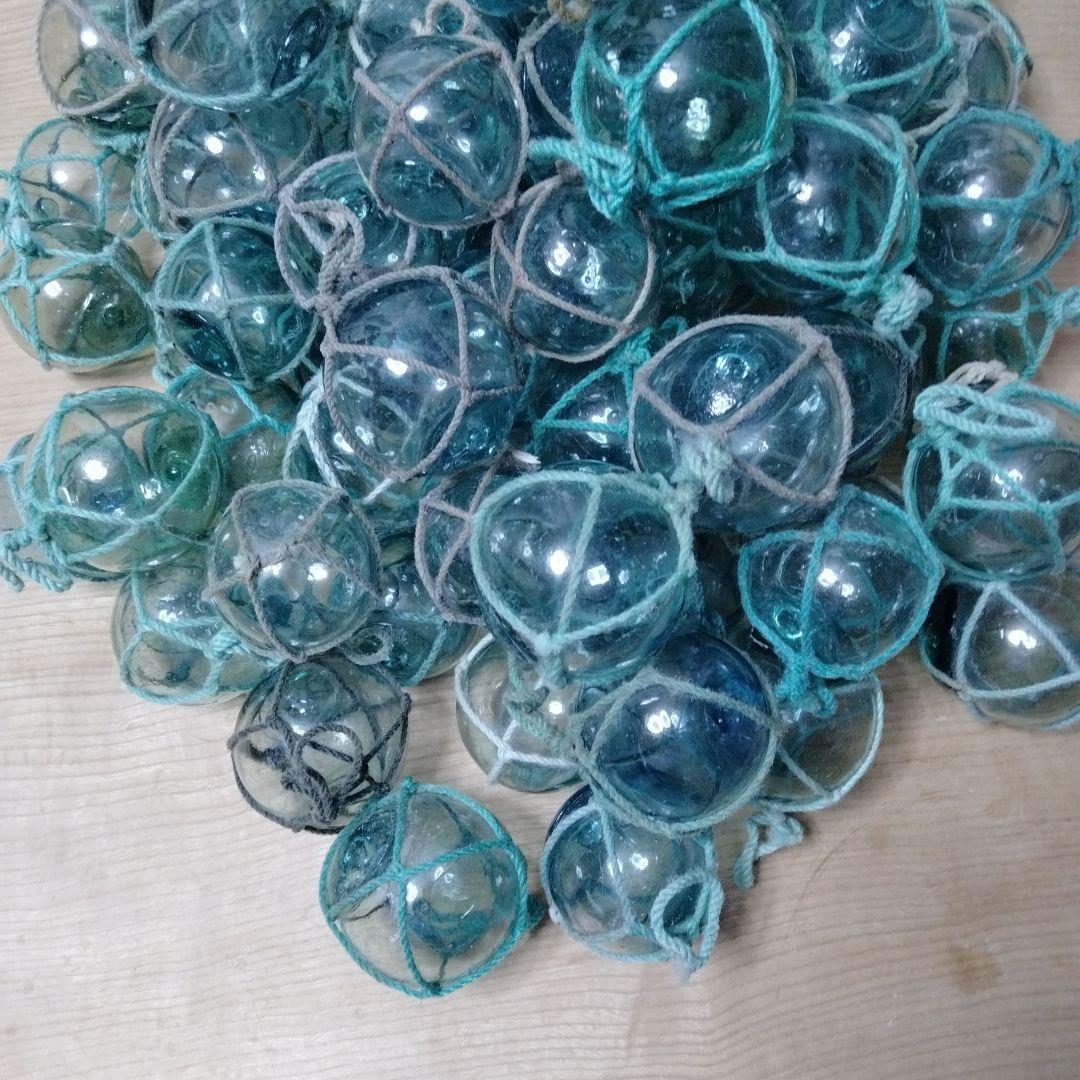 ガラス浮き球　浮き玉　ガラス玉　　　１０１個セット　網紐付き