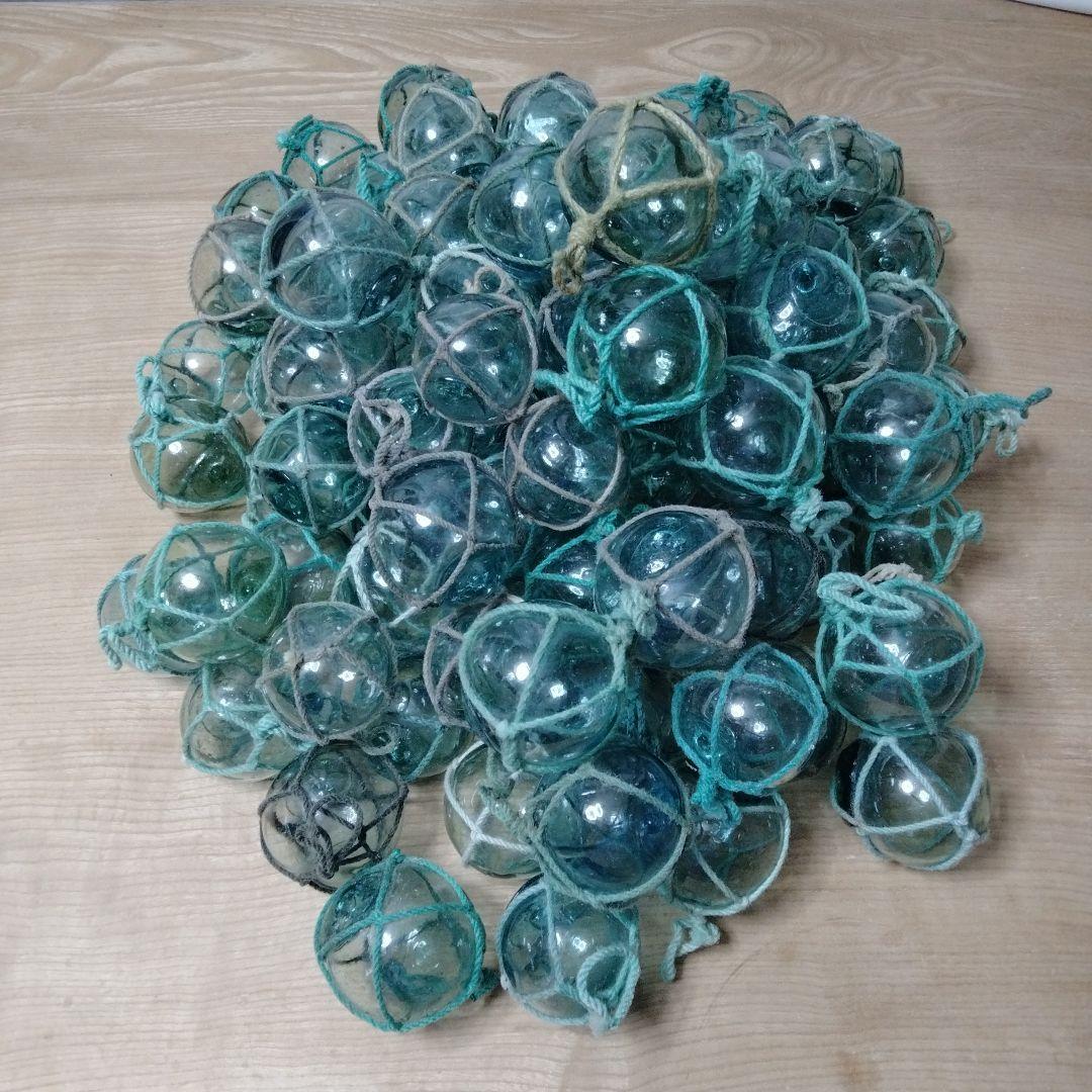 ガラス浮き球　浮き玉　ガラス玉　　　１０１個セット　網紐付き