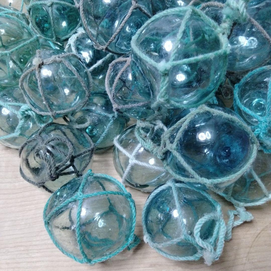 ガラス浮き球　浮き玉　ガラス玉　　　１０１個セット　網紐付き