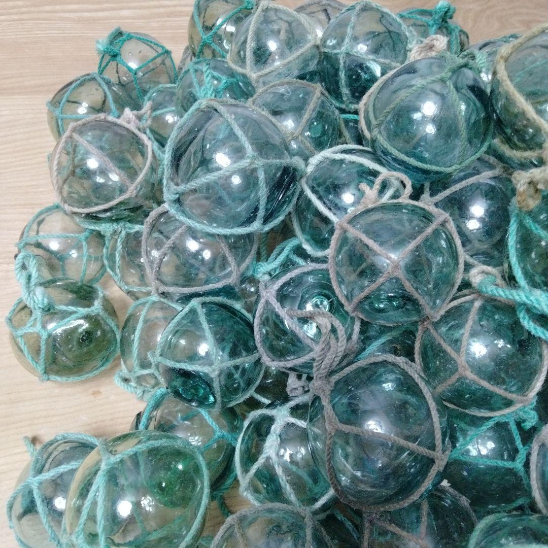 ガラス浮き球　浮き玉　ガラス玉　　　１０１個セット　網紐付き