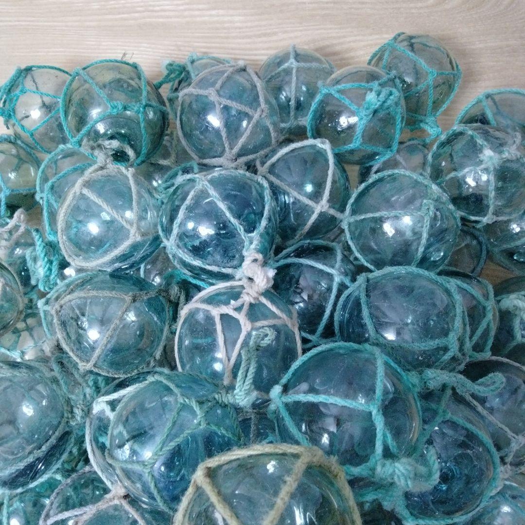 ガラス浮き球　浮き玉　ガラス玉　　　１０１個セット　網紐付き