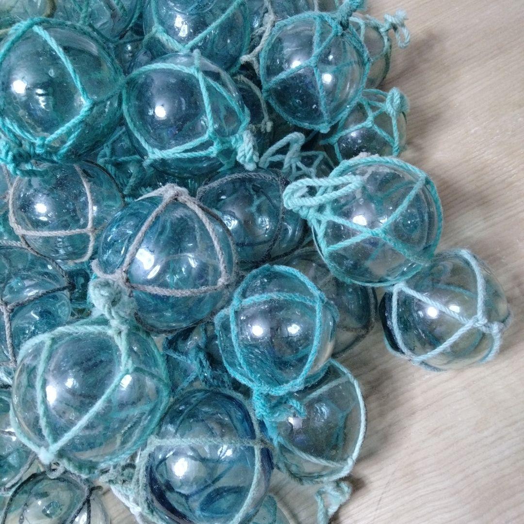 ガラス浮き球　浮き玉　ガラス玉　　　１０１個セット　網紐付き