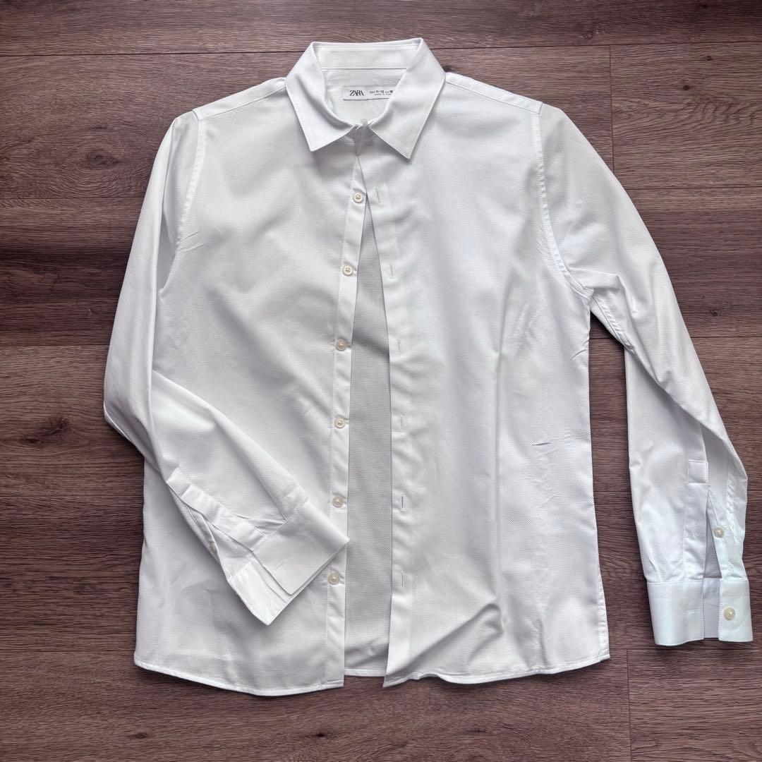 ZARA KIDS チェックスーツブレザー&パンツ、シャツ、ネクタイ4点セット