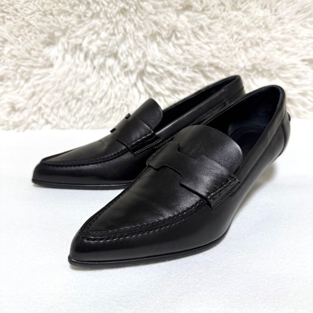 エルメス ポインテッドトゥ ヒール ローファー パンプス グロリアス 35.5