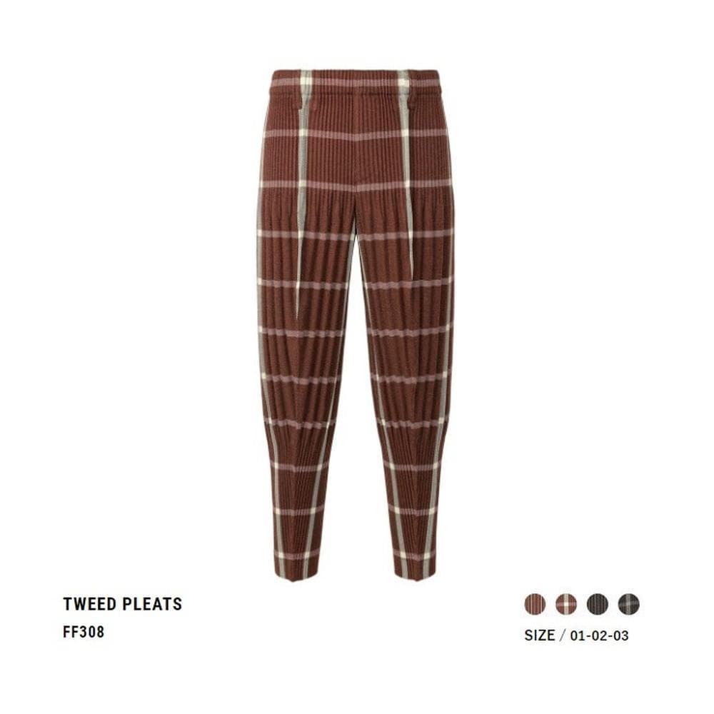HOMME PLISSE PANTS FF308 黒チェック2サイズ