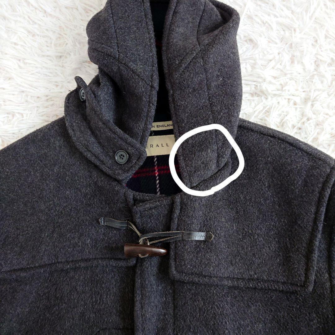 グローバーオール　ダッフルコート　グレー　裏地チェック　40　L相当　英国