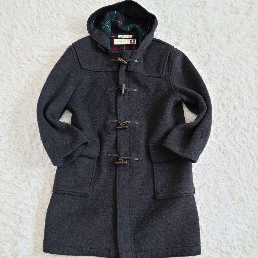 グローバーオール　ダッフルコート　グレー　裏地チェック　40　L相当　英国