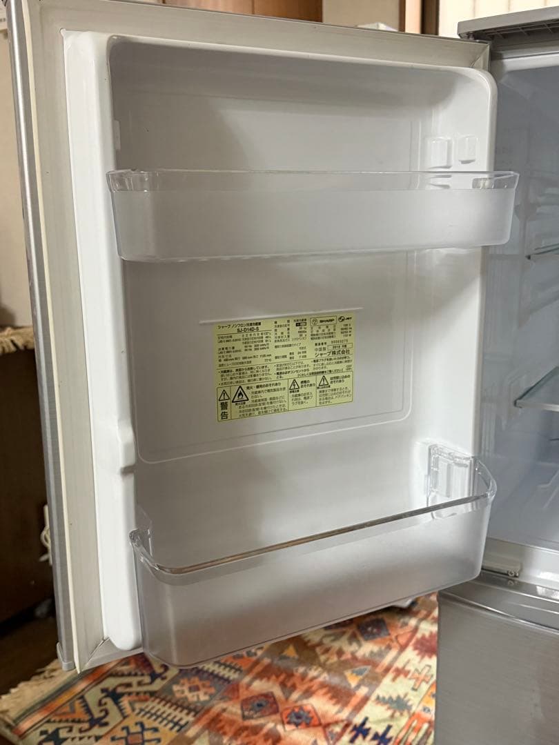 【床マット付き】シルバー冷蔵庫 2段棚