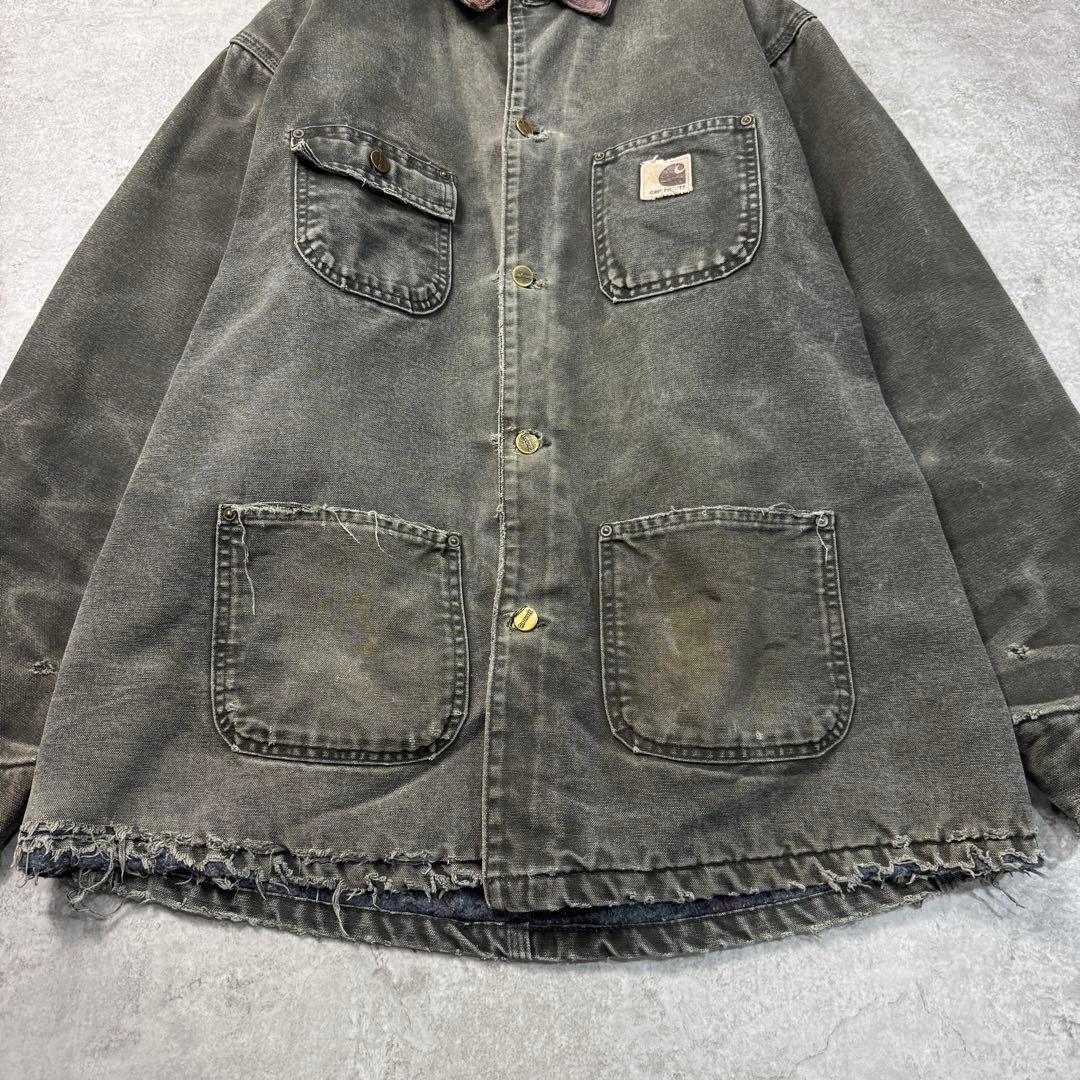 USA製■カーハート 【L】00sチョアコート モスグリーン フェード 雰囲気◎