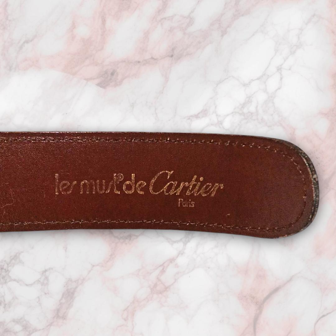 Cartier カルティエ マストライン ベルト レザー ボルドー 金属バックル