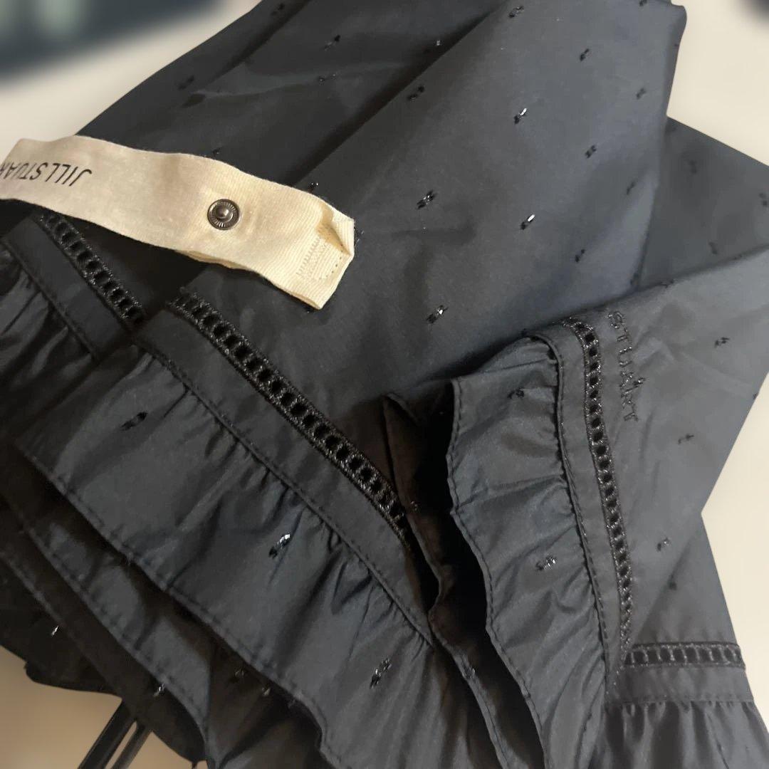 JILL STUART キラキラ フリル付き黒日傘