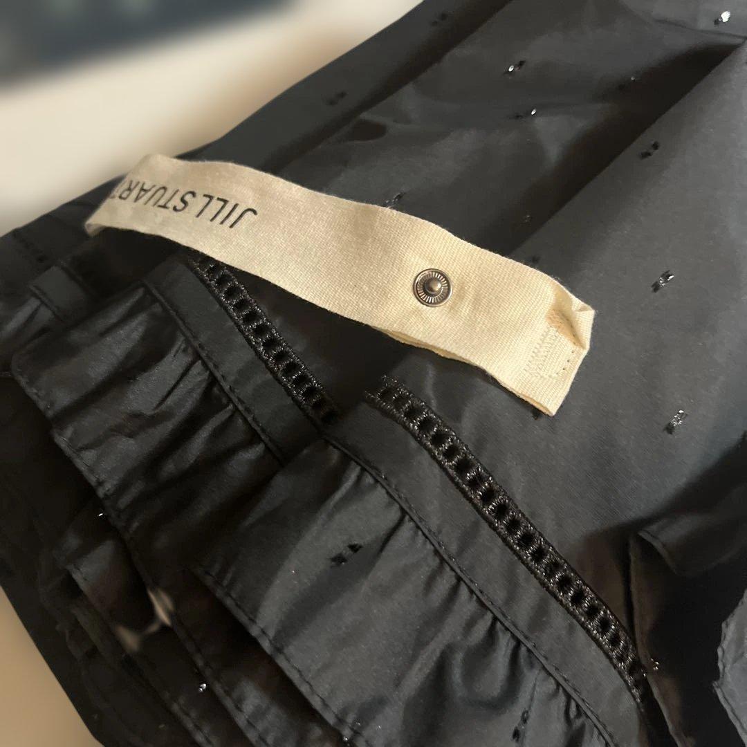 JILL STUART キラキラ フリル付き黒日傘