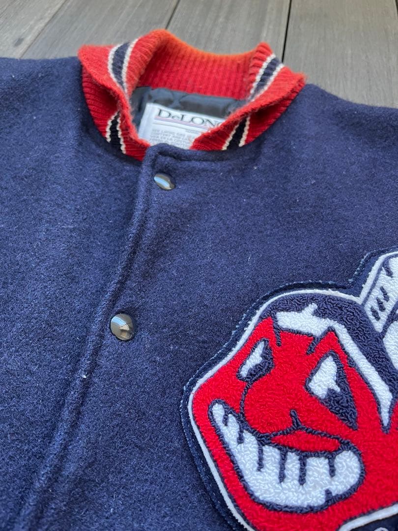 ビンテージ　クリーブランド　インディアンス　旧ロゴ　スタジャン　アメリカ製