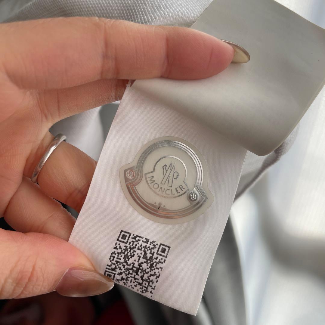 モンクレール　ホワイト ポロシャツ トリコロール襟