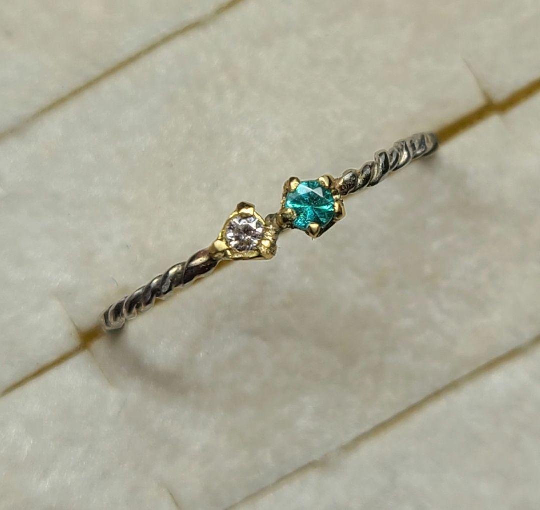 ピカピカの煌めき★バターリャパライバトルマリン&ピンクダイヤモンド18金、Pt★