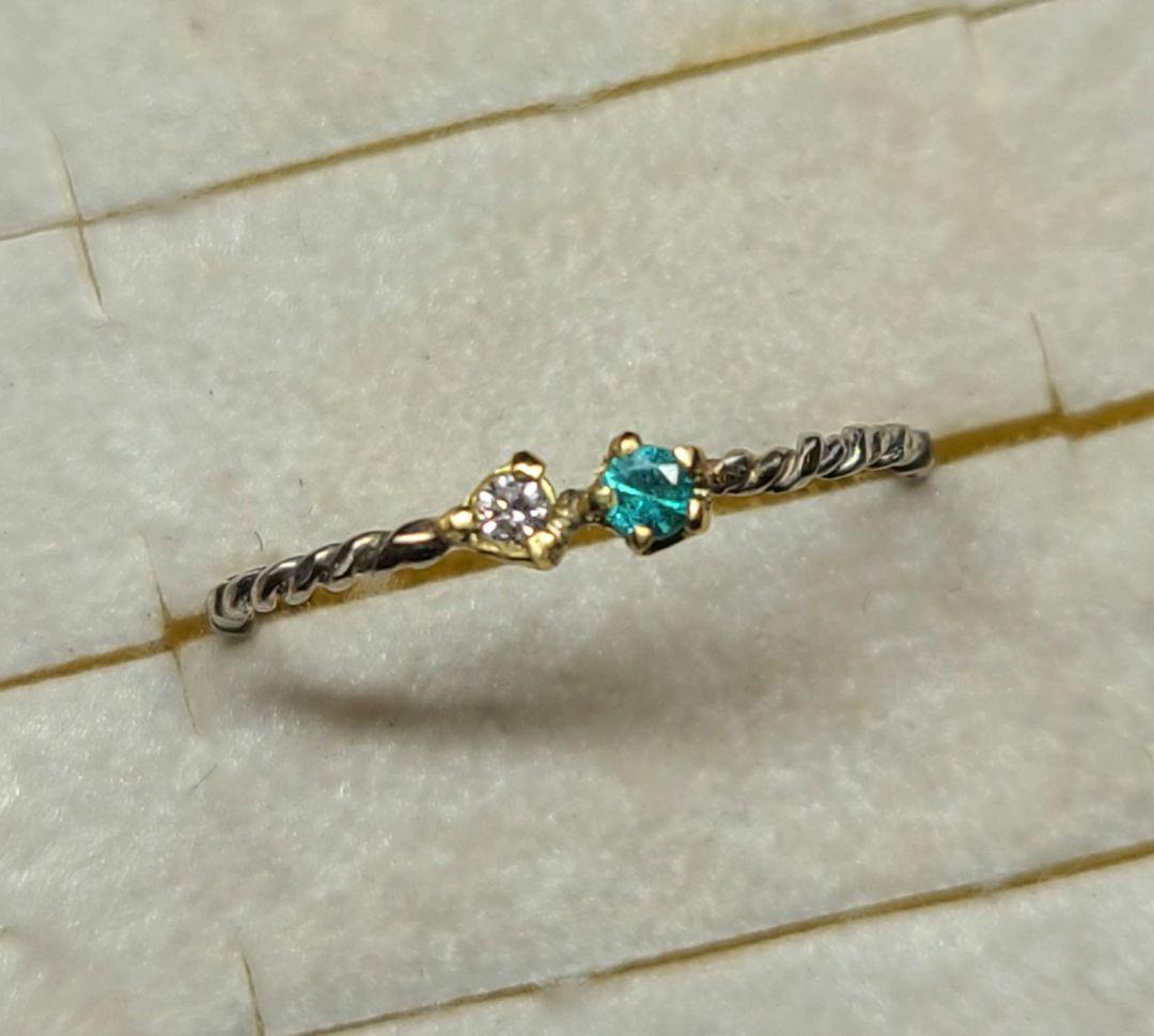 ピカピカの煌めき★バターリャパライバトルマリン&ピンクダイヤモンド18金、Pt★