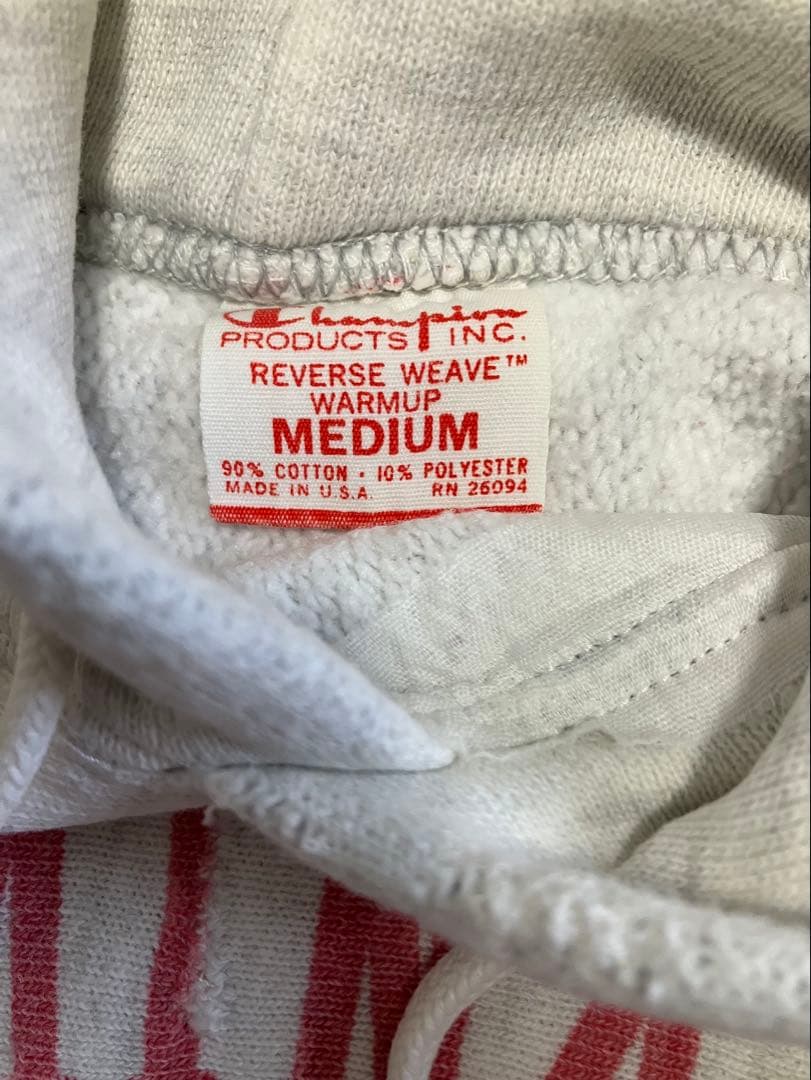 初期単色タグ　チャンピオン　リバースウィーブ　　ウィングフット　染み込み　M