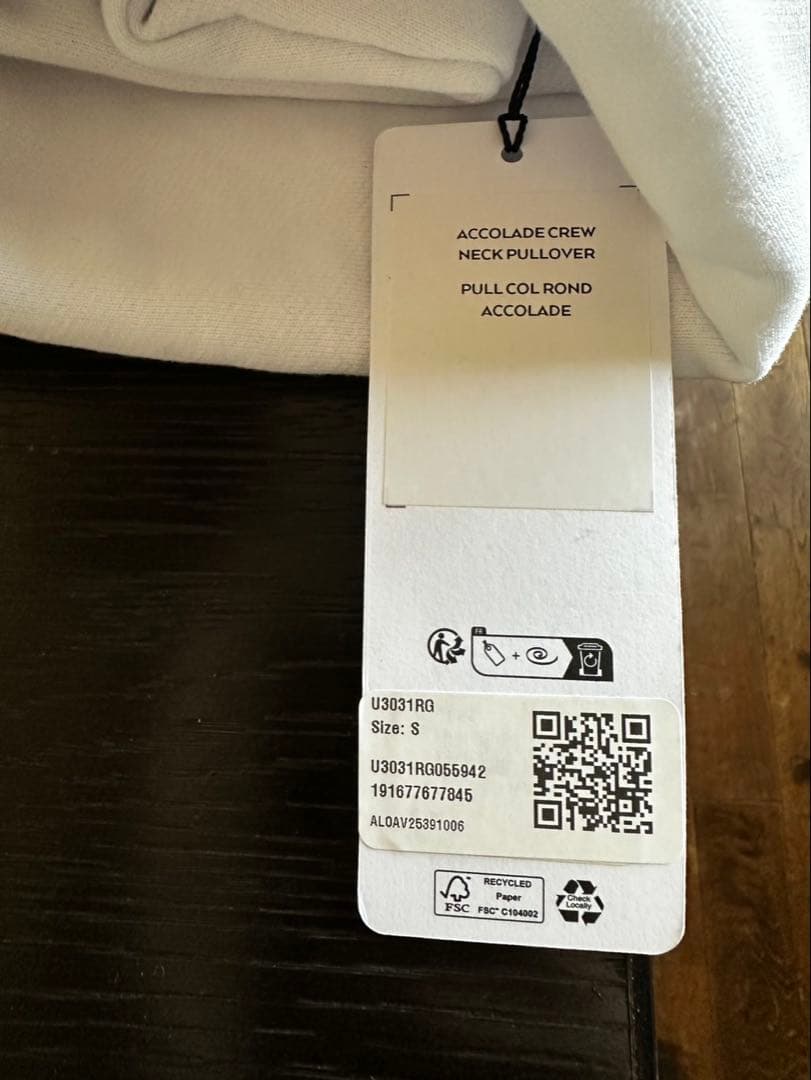 新品未使用　alo オーバーサイズ　スウェット タグあり