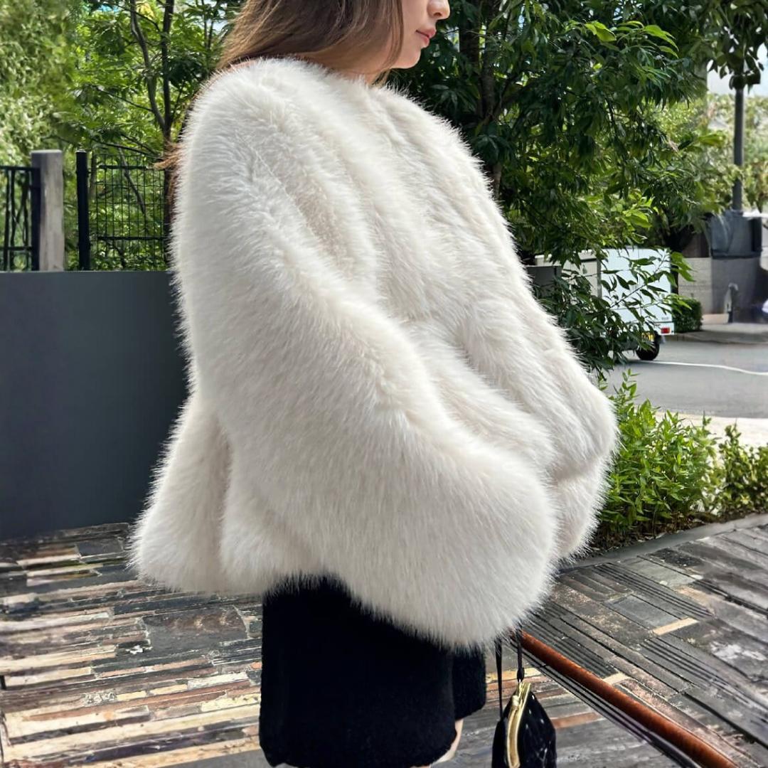 ビビィ Bibiy RAMONA PEPURAMU COAT WHITE ファー