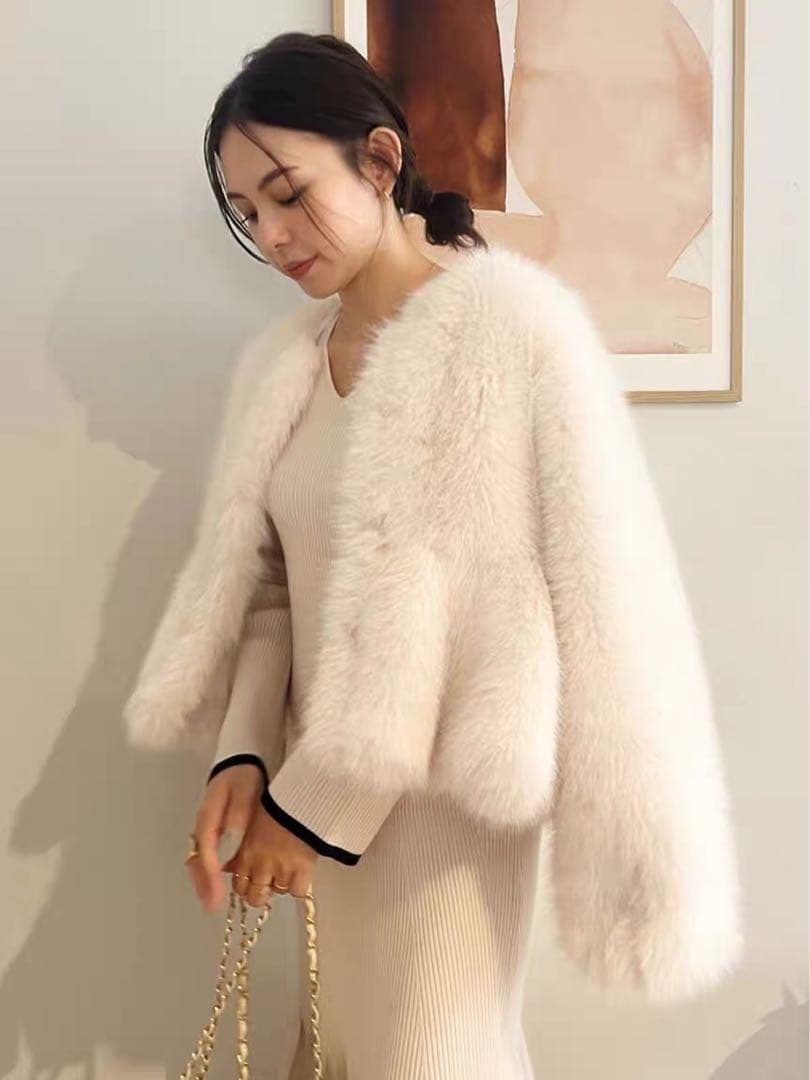 ビビィ Bibiy RAMONA PEPURAMU COAT WHITE ファー