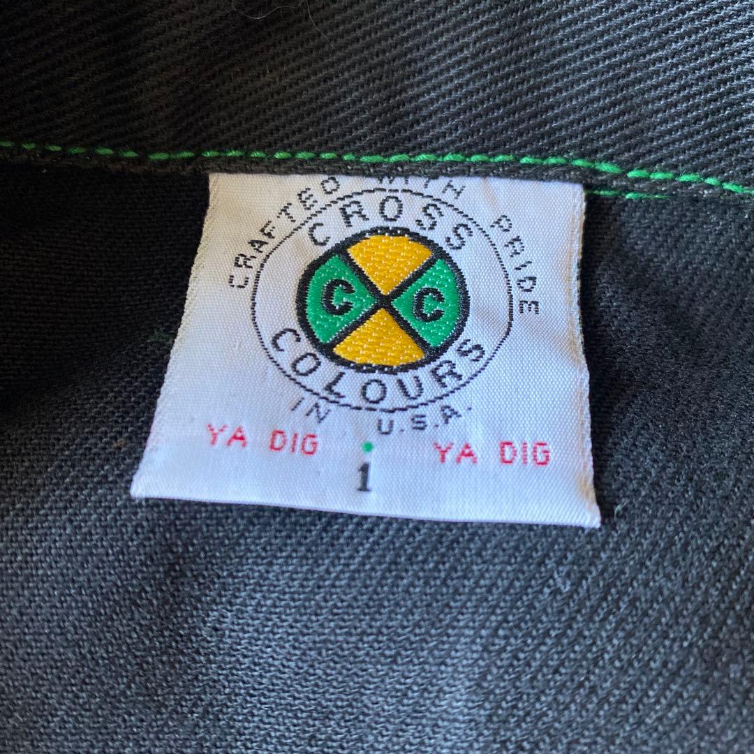 初期 90s USA製 CROSS COLOURS デニムトラッカージャケット