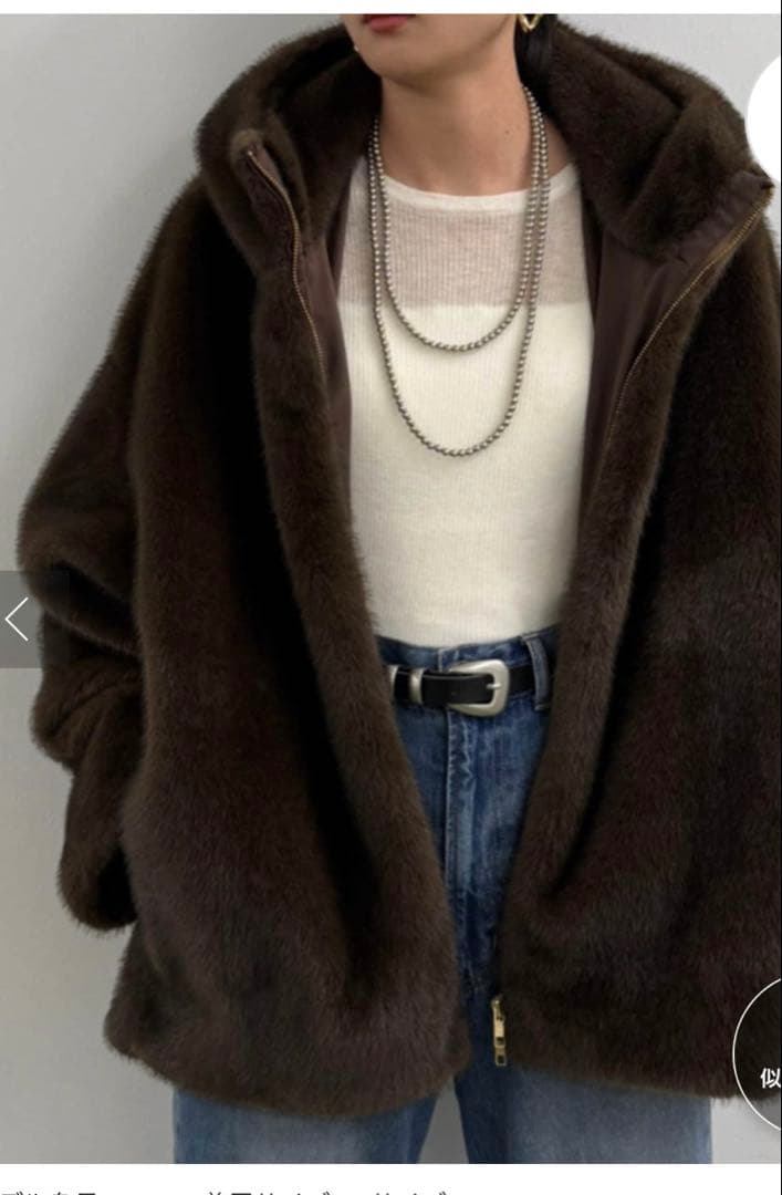 LOUNGEDRESS フードフェイクファーブルゾン