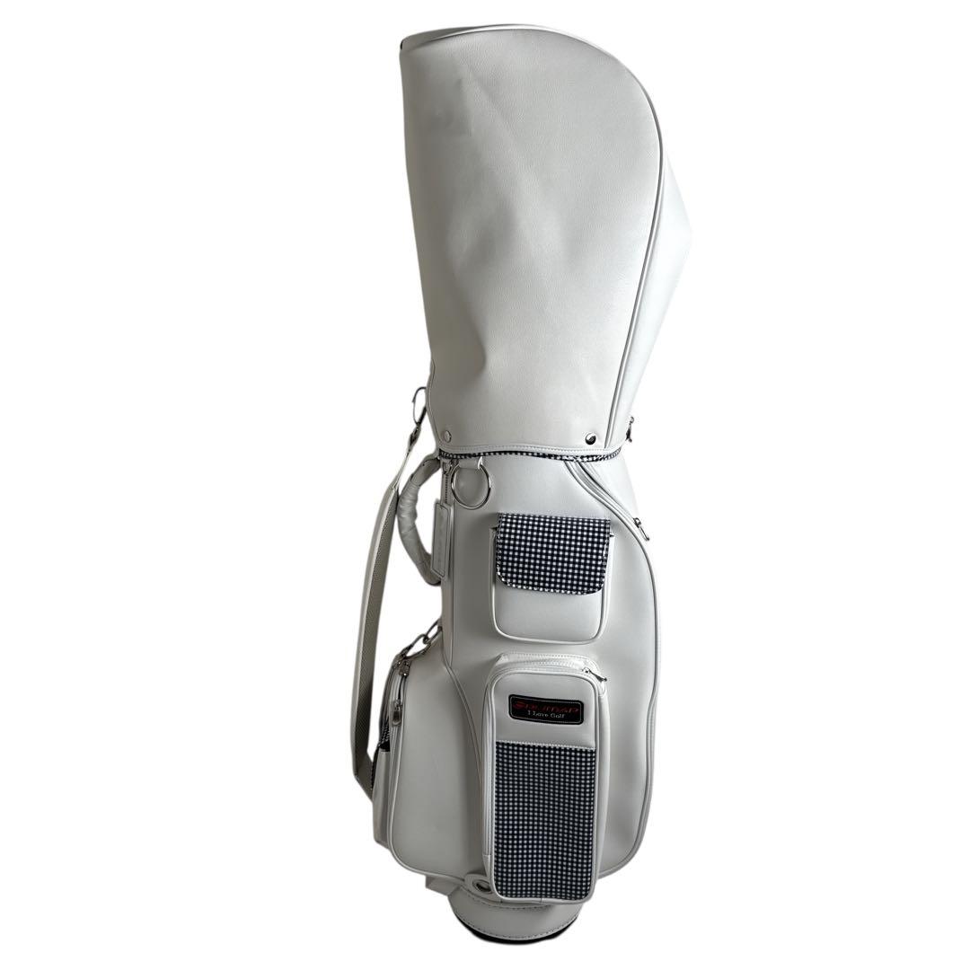 未使用 オリマー キャディバッグ 白 レディース キルティング チェック 訳あり