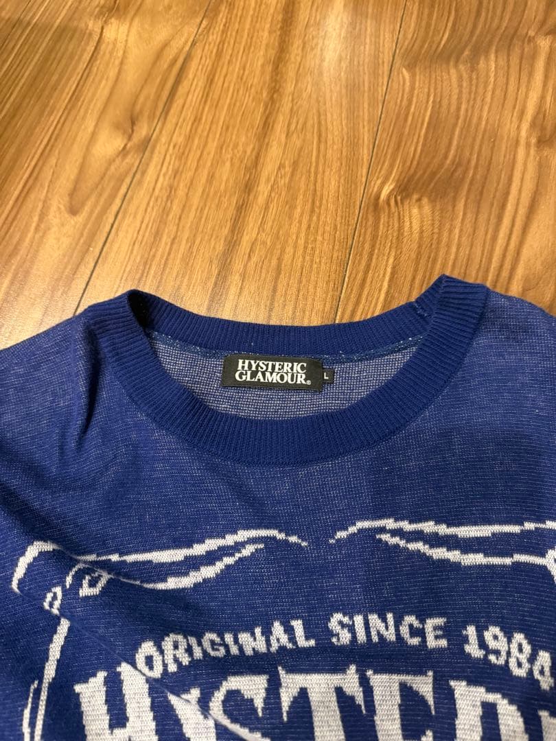 HYSTERIC GLAMOUR ネイビー サマーニット Lサイズ