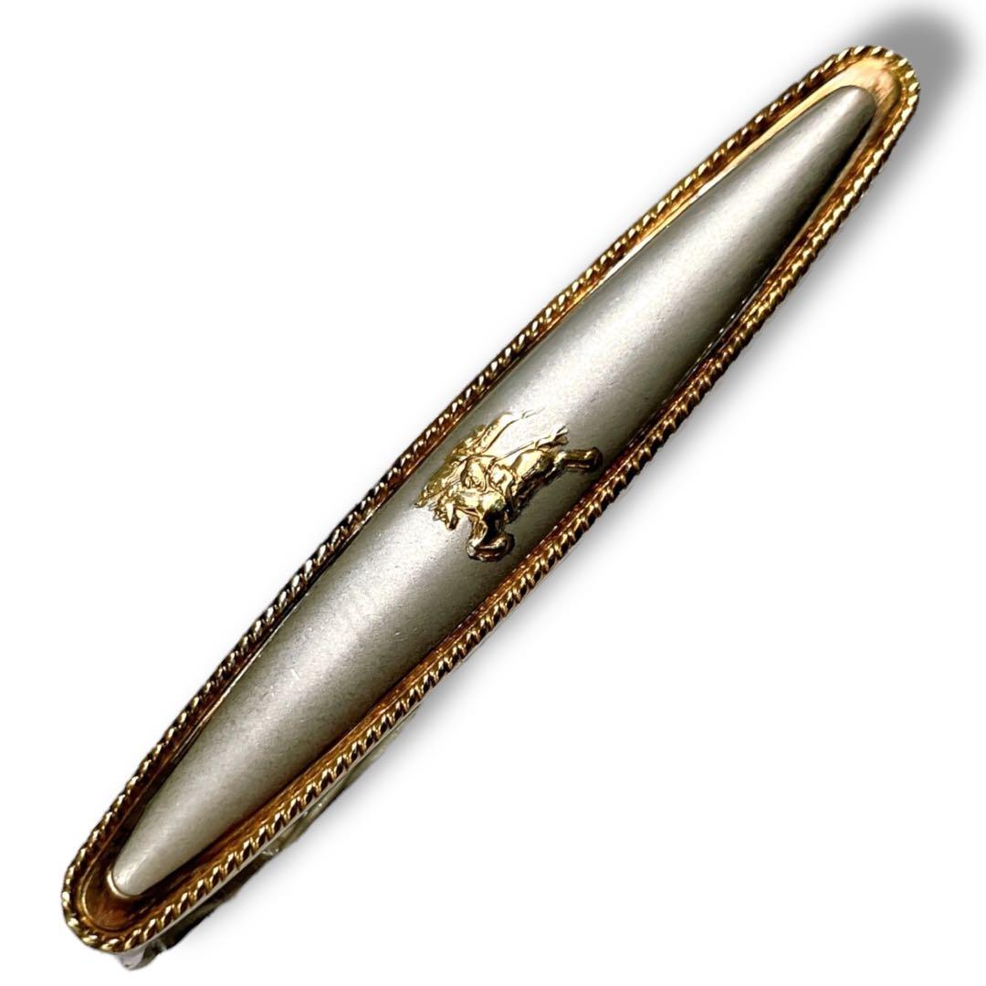 バーバリー 良品 SV925 ホースロゴ カフス ネクタイピンセット 箱付き