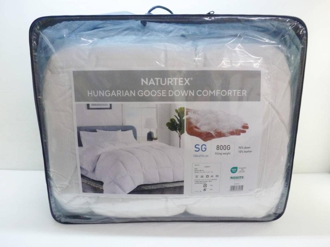 ナチュルテックス ハンガリーホワイトグースダウン90％ 羽毛布団 シングルサイズ