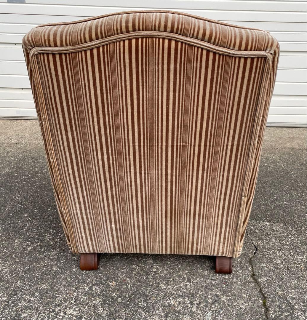 ビンテージ/レトロ/ミッドセンチュリー/モケットソファ/ストライプ/1人掛け
