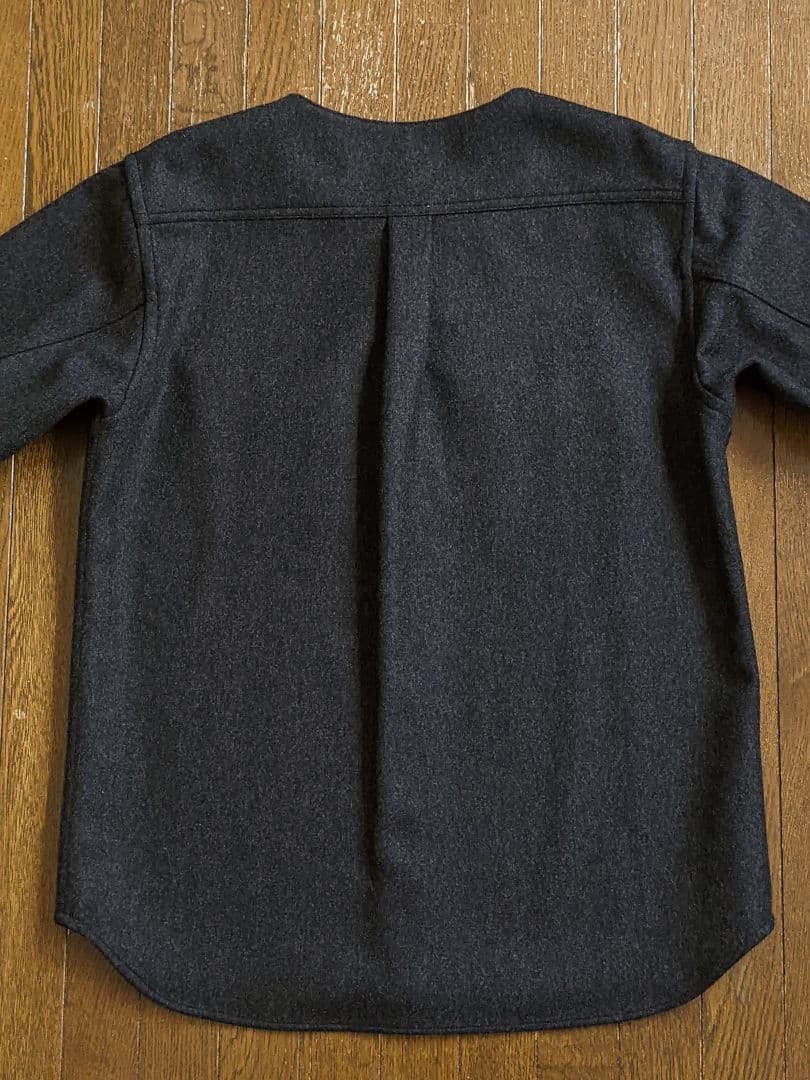 IKIJI　ウールカシミヤ　ノーカラージャケット　シャツ