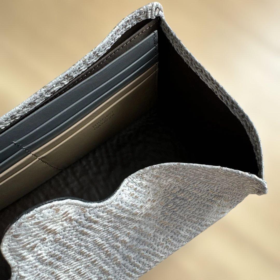 ［新品・未使用]HIROKO HAYASHI日本製ダマスコ長財布( L)シルバー