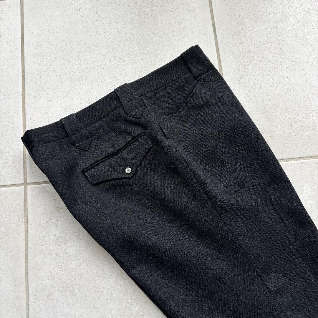 60s H BAR C ウィップコードウエスタンスラックス メランジブラック