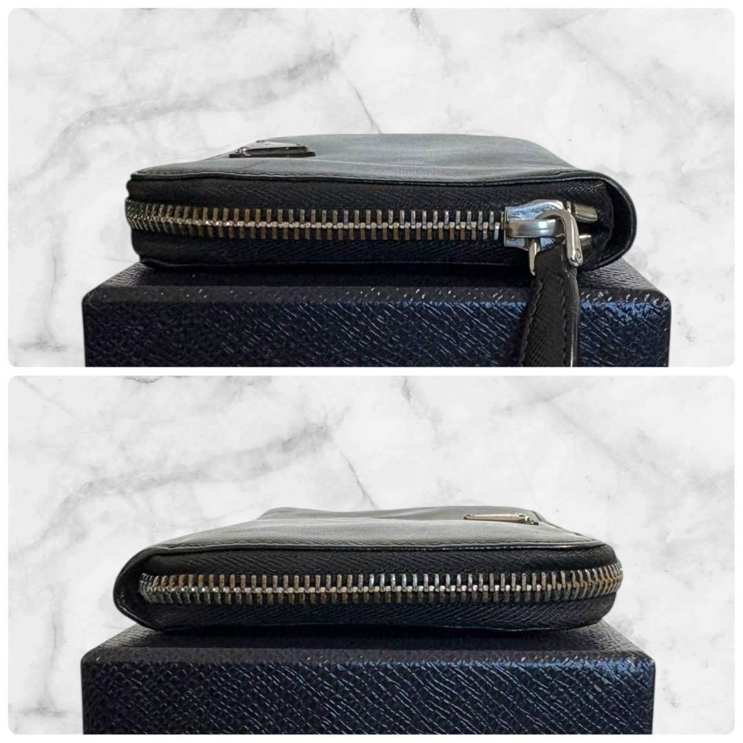 プラダ PRADA 長財布 ファスナー サフィアーノ ブラック　三角ロゴ