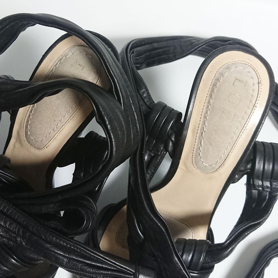 ロエベLOEWE◇イタリア製レザーアンクルストラップサンダル◇ミュール