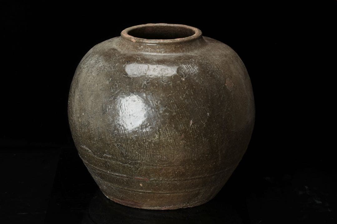 時代 古備前 自然釉 信楽 大壺 41cm 重さ15kg 花瓶 花器 古美術品