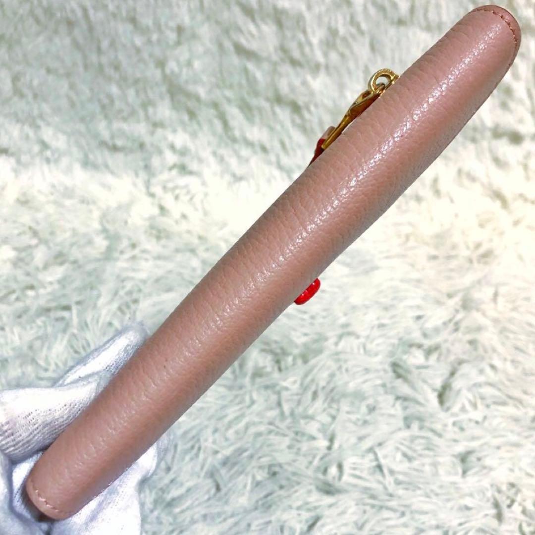 未使用級✨ミュウミュウ　 レザー　長財布　 マドラス　ラブレター ピンク系