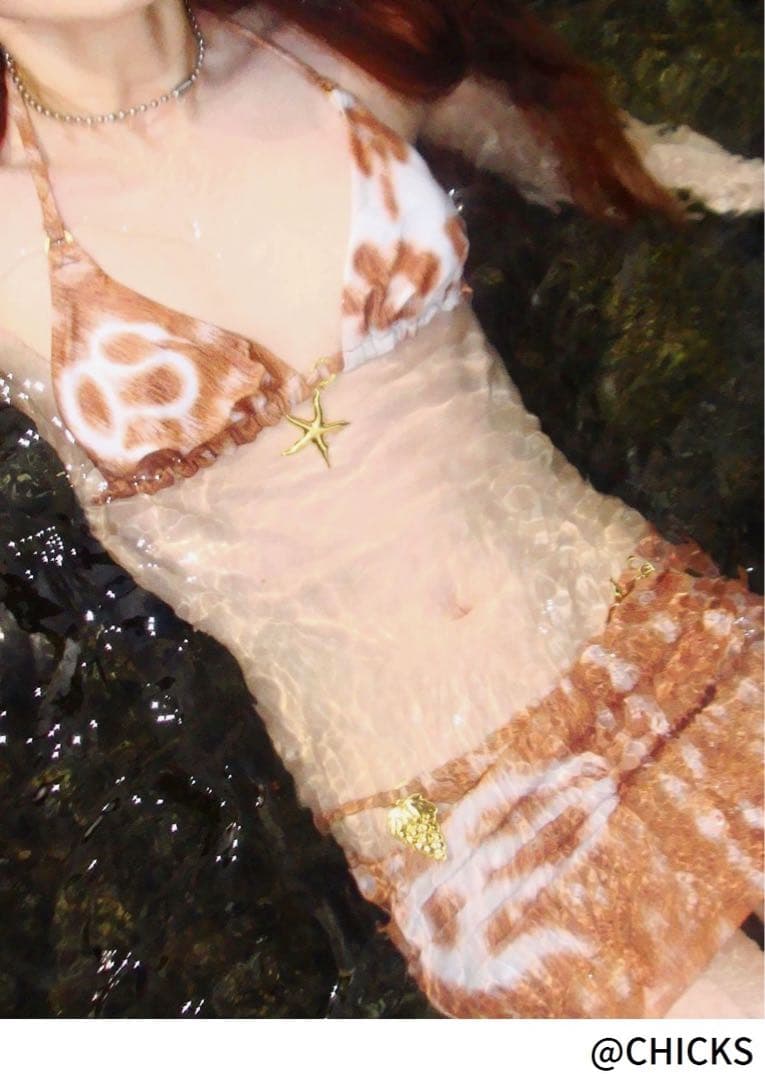 RoomSERVICE 鹿柄ロゴプリント ビキニy2k Nodress